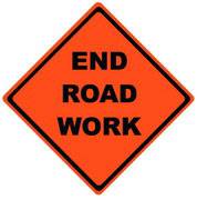 End Road Work Roll-up Sign / Vinyl Pockets